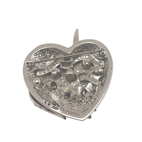 Simon Harrison Rare Trembler Fluttering Heart 1 1/4'' Brooch Designer Collectibl - Picture 6 of 10